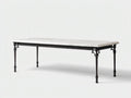 Esstisch mit Marmorplatte für gastronomische Nutzung aus Metall und Stein 200 x 100 x 75