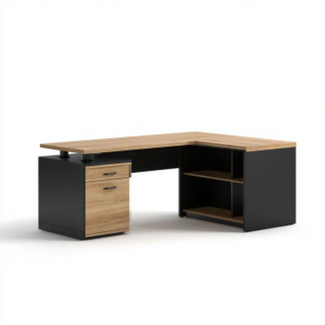 Eckschreibtisch für Bürogebrauch aus Holz und Melamin-150 x 75 x 75