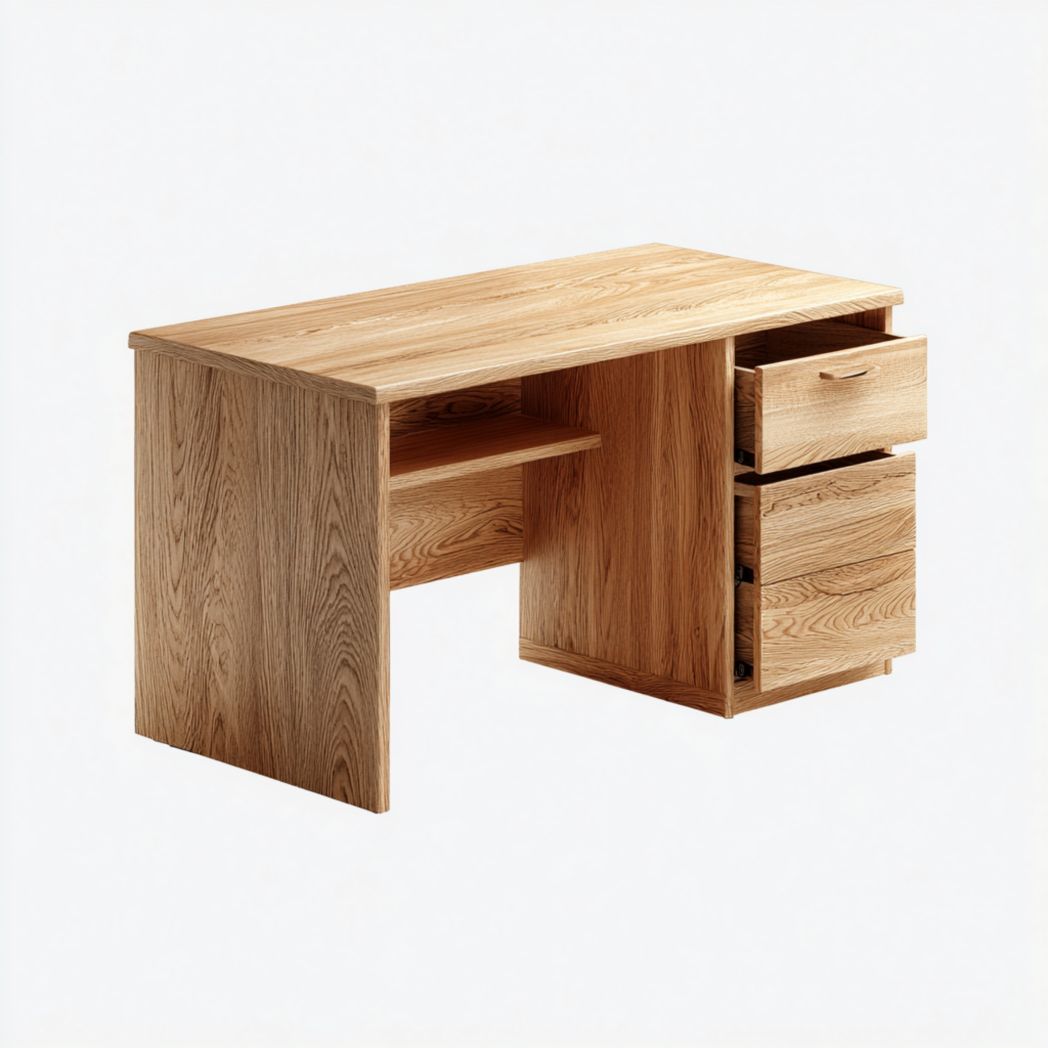 Schreibtisch aus Holz für Büroarbeiten mit Schubladen-120 x 60 x 75